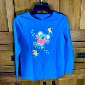 Long sleeved blue shirt with a koala on it size 7/8